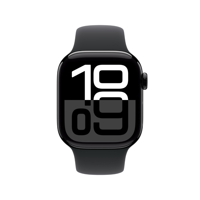 Apple Watch Series 10 Jet Black Aluminium Case with Black Sport Band